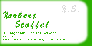 norbert stoffel business card